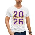 Class Of 2026 Graduation Varsity Purple And Yellow Letters Men's V-Neck T-Shirt
