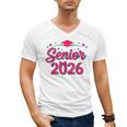 Coquette Pink Bow Senior 2026 Class Of Graduation Men's V-Neck T-Shirt