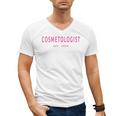 Cosmetologist Est 2024 Graduation Beauty School Cosmetology Men's V-Neck T-Shirt