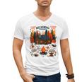 Cozy Reading Cabin Retreat Fall Bookish Autumn Cozy Reader Men's V-Neck T-Shirt