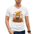 Cute Autumn Gnome Reading Pumpkin Book Lover Men's V-Neck T-Shirt Cute Autumn Gnome Reading Pumpkin Book Lover Men's V-Neck T-Shirt