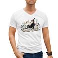 Cute Cat Flower Garden Book Kitty Reading Floral Men Women Girls Kids Men's V-Neck T-Shirt Cute Cat Flower Garden Book Kitty Reading Floral Men Women Girls Kids Men's V-Neck T-Shirt
