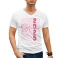 Cute Girls Women Class 2025 Graduation Senior Coquette Bow Men's V-Neck T-Shirt