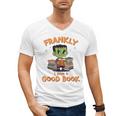 Cute Halloween Teacher Librarian Frankenstein Reading Books Men's V-Neck T-Shirt