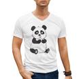 Cute Introvert Vibes – Panda Hello & Goodbye Men's V-Neck T-Shirt Cute Introvert Vibes – Panda Hello & Goodbye Men's V-Neck T-Shirt