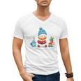 Cute Winter Cozy Snowman Reading Book Lovers Xmas Snowman Men's V-Neck T-Shirt Cute Winter Cozy Snowman Reading Book Lovers Xmas Snowman Men's V-Neck T-Shirt