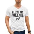 Dachshund Dog I Love My Weenie Dad Mom Dog Lover Men's V-Neck T-Shirt