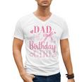 Dad Of The Birthday Girl Bow Cute Pink Matching Family Party Men's V-Neck T-Shirt