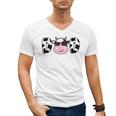 Dad Of The Birthday Girl Cow Daddy Papa Bday Matching Men's V-Neck T-Shirt