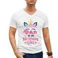Dad Of The Birthday Girl Family Matching Unicorn Birthday Men's V-Neck T-Shirt