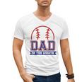 Dad Of Rookie 1st Birthday Baseball Theme Matching Party Men's V-Neck T-Shirt