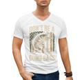 Don't Be A Dumb Bass Fish Camo American Flag Dad Jokes Men's V-Neck T-Shirt