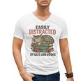 Easily Distracted By Cats And Books Vintage Men's V-Neck T-Shirt Easily Distracted By Cats And Books Vintage Men's V-Neck T-Shirt