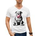 English Bulldog Bubble Gum Vintage Dog Mom Pet Dad Men's V-Neck T-Shirt