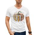 Fall Book Pumpkin Fall Librarians Bookworm Teachers Students Men's V-Neck T-Shirt