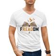 Freadom Anti Banned Books Lovers Reading Librarian Bookworm Men's V-Neck T-Shirt Freadom Anti Banned Books Lovers Reading Librarian Bookworm Men's V-Neck T-Shirt
