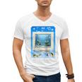Frutiger Aero Aesthetic Tech Computer Aquarium Tarot Card Raglan Baseball Tee Men's V-Neck T-Shirt