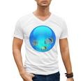 Frutiger Aero Aesthetic Tech Orb Fishes Raglan Baseball Tee Men's V-Neck T-Shirt