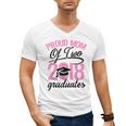 Graduation Shirt For Mom With Twins Proud Mom Of Two Men's V-Neck T-Shirt