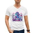 Just A Girl Who Loves Dragons And Books Cute Dragon Reading Premium Tri-Blend Men's V-Neck T-Shirt