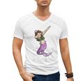 Kids Class Of 2029 Shirt Graduation Dabbing Mermaid Shirt Men's V-Neck T-Shirt
