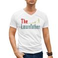 Lawn Mowing Lawnfather Dad Lawn Mower Gardening Men's V-Neck T-Shirt