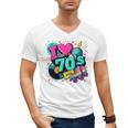 I Love The 70s Retro Cassette Roller Vinyl Disco Nostalgia Premium Tri-Blend Men's V-Neck T-Shirt