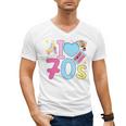 I Love 70's Retro Style Nostalgia Vibe 1970's Party Premium Tri-Blend Men's V-Neck T-Shirt