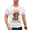 I Love My Cavapoo For Mom Dad Kids Men's V-Neck T-Shirt