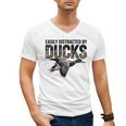 Mallard Duck Hunting Camo Easily Distracted Duck Dad Men's V-Neck T-Shirt
