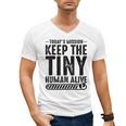New Dad Est Keep Tiny Human Alive First Time Father's Day Men's V-Neck T-Shirt