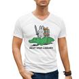 Next Stop Library Reading Book Men's V-Neck T-Shirt