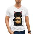 Nope Coffee Cat – Introvert Humor Monday Kitty Men's V-Neck T-Shirt Nope Coffee Cat – Introvert Humor Monday Kitty Men's V-Neck T-Shirt