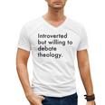 Theology Introvert Christian Conversation Starters Men's V-Neck T-Shirt Theology Introvert Christian Conversation Starters Men's V-Neck T-Shirt