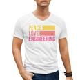 Peace Love Engineering Engineer School Graduation Retro Men's V-Neck T-Shirt