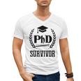 PHD Survivor T-Shirt Graduation Student Teacher For Men Women Kids Men's V-Neck T-Shirt