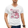 Pink Coquette Bow Senior 2025 Back To School Graduation Girl Men's V-Neck T-Shirt