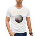 Pluto Never Forget 1930-2006 Planet Space Science Nostalgia Men's V-Neck T-Shirt