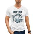 Reel Cool Grandpa Fishing Dad Father's Day Fisherman Men's V-Neck T-Shirt