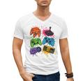 Retro Gamer Controller 80s 90s Video Game Arcade Nostalgia Men's V-Neck T-Shirt