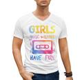 Retro Girls Just Wanna Have Fun Nostalgia 1980s 80's Premium Tri-Blend Men's V-Neck T-Shirt