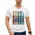 Retro Nineties Style Audio Tape Nostalgia Year 1990 Premium Tri-Blend Men's V-Neck T-Shirt