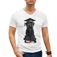 Russian Terrier Dog Graduation Cap Graduate Owner Grad Men's V-Neck T-Shirt