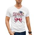 Senior Class Of 2027 Coquette Pink Bow Graduation 2027 Girls Men's V-Neck T-Shirt
