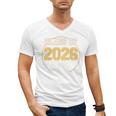 Senior Dad Class Of 2026 Purple Retro Vintage Graduation Men's V-Neck T-Shirt