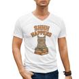SHHH Happens Librarian Cat Books Library Men's V-Neck T-Shirt