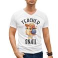 Teacher Snail With Glasses On Books Cute Pre-K Kindergarten Men's V-Neck T-Shirt