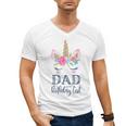 Unicorn Dad Of The Birthday Girl Shirt Matching Party Tee Men's V-Neck T-Shirt