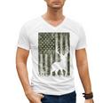 US Flag Deer Elk Buck Camoflage Hunting Hunter Dad Grandpa Men's V-Neck T-Shirt US Flag Deer Elk Buck Camoflage Hunting Hunter Dad Grandpa Men's V-Neck T-Shirt