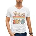 Vintage 1970 Birthday Retro Style 70's Born Nostalgia Outfit Premium Tri-Blend Men's V-Neck T-Shirt